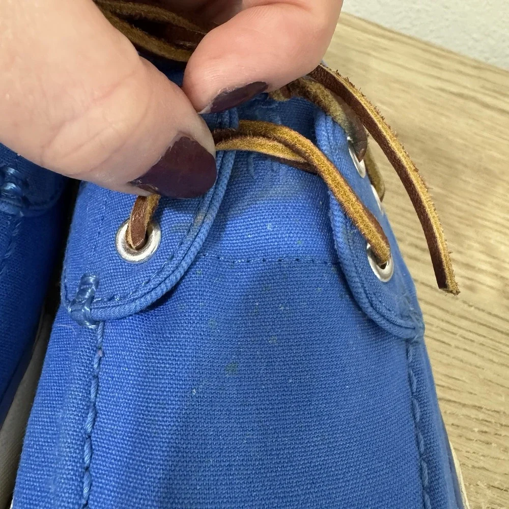Polo Ralph Lauren Sander P Canvas Boat Shoes Moccasins Colby Blue Mens Size 10 D
